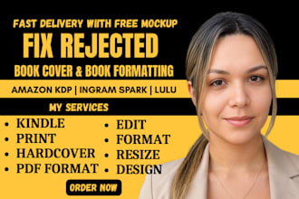 fix resize book cover and fix rejected book for amazon KDP book formatting