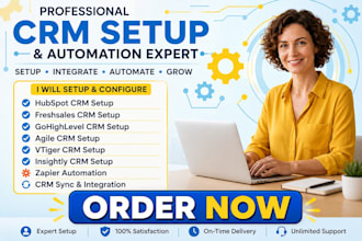 setup hubspot freshsales gohighlevel agile CRM vtiger insightly zapier CRM sync