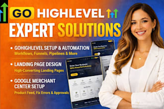 design gohighlevel landing page, ghl website design, gohigh level sales funnel
