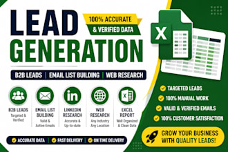 do b2b lead generation, email list building and market research