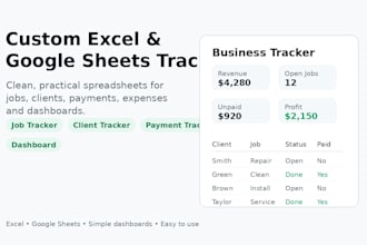 build a business tracker in excel or google sheets