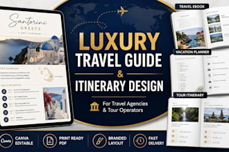 design professional travel ebook guide vacation itinerary and tour planner
