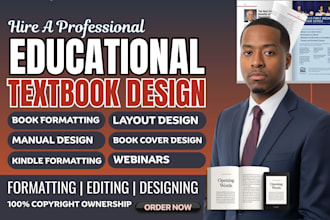 design educational textbook, workbook, course material, KDP book formatting