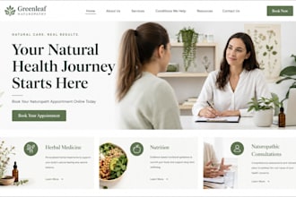 design a wellness site holistic naturopath website with online booking and SEO