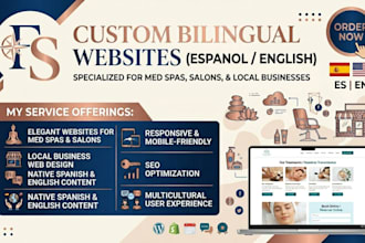 create bilingual spanish english website for med spa salon and local businesses
