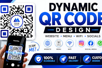design dynamic qr codes for website, menu, social media and wifi