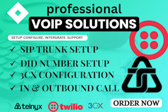 setup verified twilio telnyx account sip trunk did number 3cx p1 bot IVR