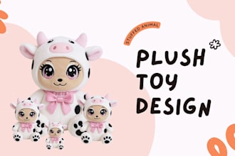 create custom plush toy design presentations and manufacturing tech packs