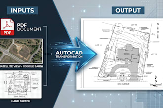 create autocad site plan, subdivision from PDF, google earth and sketch