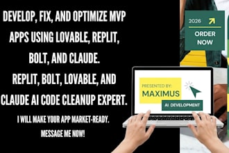 develop, fix, and optimize mvp apps, lovable, replit, bolt, claude, ai codes
