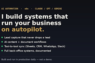 build a custom n8n automation or ai workflow for your business
