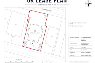 create UK land registry lease plan, title plan and property floor plan