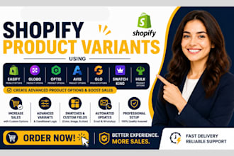 setup shopify product variant easify globo optis aris glo swacht king hulk