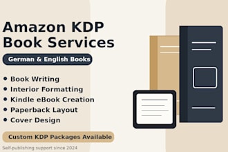 write and or format your german or english book for amazon KDP kindle paperback