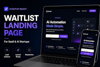 design a high converting startup waitlist landing page for your saas or app
