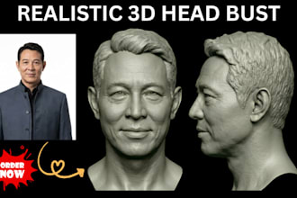 convert 2d to 3d head model 3d head sculpt 3d bust miniature 3d head print