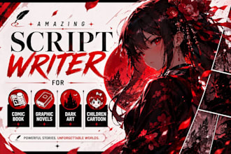 be your script writer for comic book graphic novels dark art children cartoon