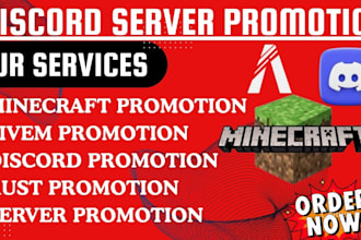 minecraft server promotion, fivem server, rust, dayz gaming discord promotion