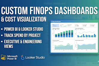 build custom finops dashboards in looker studio, powerbi, or AWS quicksight