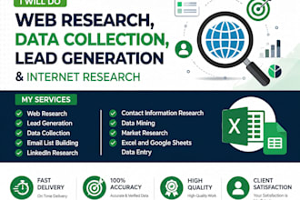 do web research, data collection, lead generation