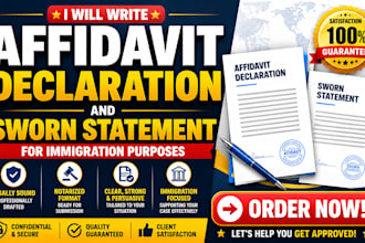 write affidavit declaration and sworn statement for immigration
