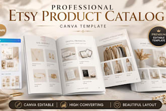 design canva etsy product catalog template listing mockup