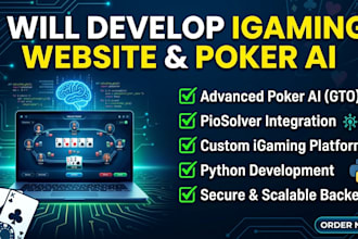 develop igaming website, advanced poker ai, gto, piosolver, python