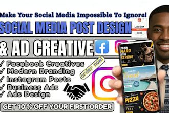 design instagram, facebook posts and ad creatives, mordern post design