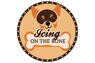 design amazing dog food logo with icing on the bone