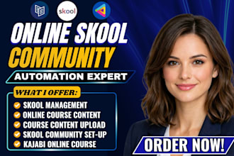 create skool online course,skool course creation,skool community setup