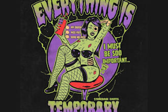 do vintage t shirt streetwear horror hot lady logo and vector art