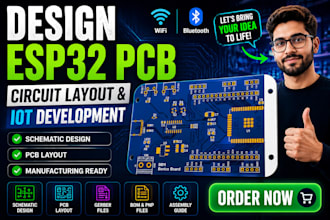 ,design esp32 pcb, circuit layout and iot development