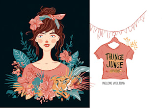 make hand drawn design for you merch t shirt tote bag