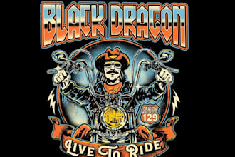 make vintage motorcycle biker logo and t shirt design