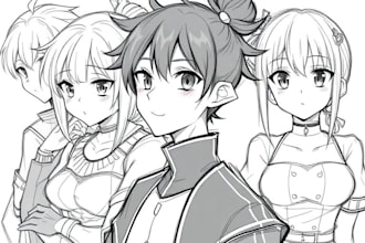sketch characters into anime style
