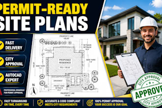 designpermit ready site plan and plot plan for city approval