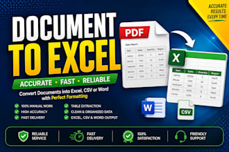 convert PDF to excel CSV or word professionally