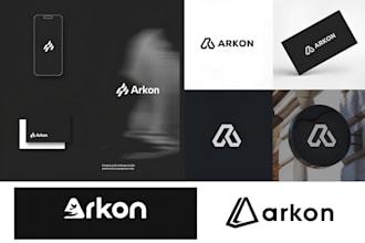 design minimalist business logo, brand identity with branding kit
