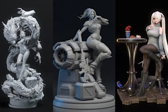 3d print and paint custom anime figure resin bust statue miniature diorama stl