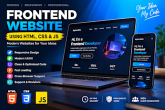 design front end developer website using HTML CSS js