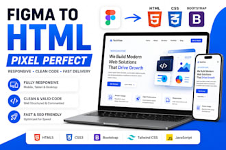 convert figma to responsive HTML CSS website