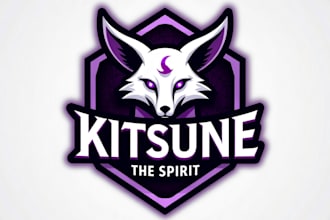 create an awesome kitsune head mascot logo  in 24 hours