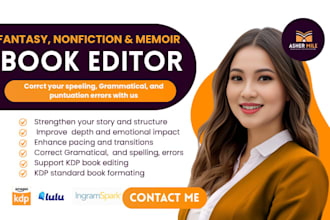 beta read grammar check copy line book editor manuscript critique for KDP book