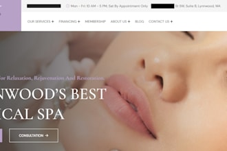 design a premium medical spa website, aesthetic clinic, botox, skincare website