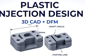 design plastic injection model parts and 3d cad product model with dfm