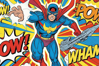 make a comic superhero pop art or marvel style