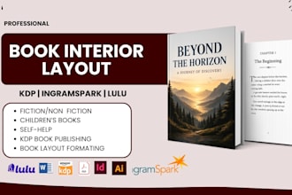 do  interior book layout formatting, design and typesetting for publishing
