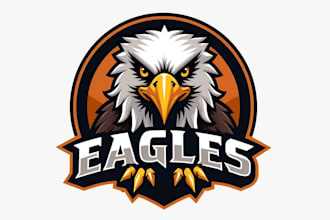 do unique custom american eagle skull head logo design
