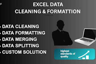 clean, format, merge, split excel data