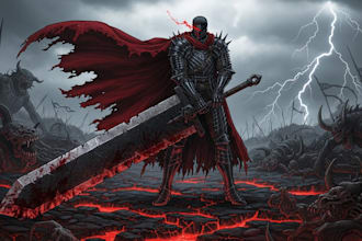 draw custom dark berserk style art in high quality